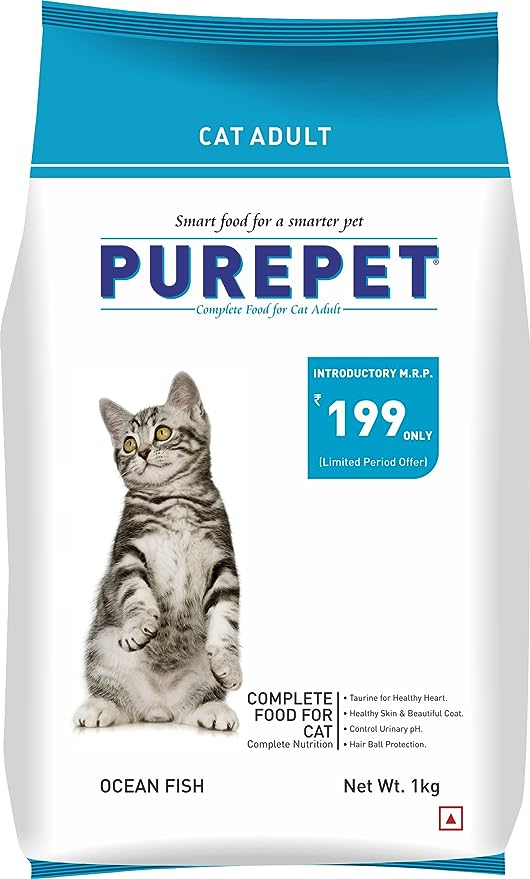Purepet Adult Dry Cat Food Ocean Fish Flavour, 1 kg Pack